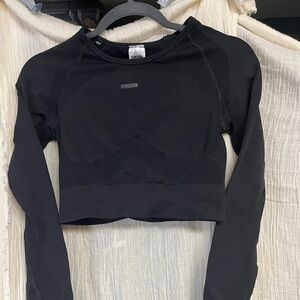 Gymshark Women's Midnight Black Long Sleeve Crop Top